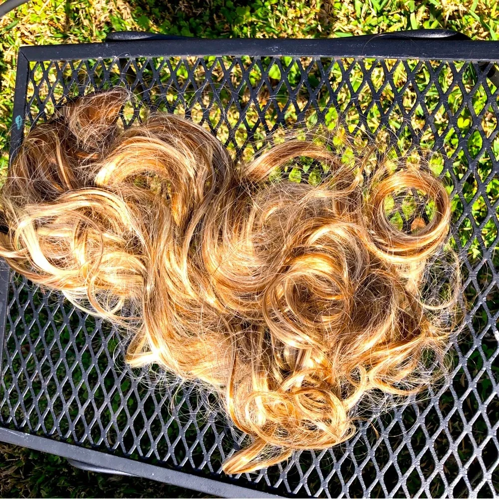6 pc Human Hair Blonde Balayage Long Wavy Hair Extensions Clip Ins 22”